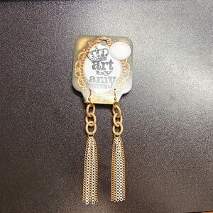 Art by Amy Gold Tassel Earrings